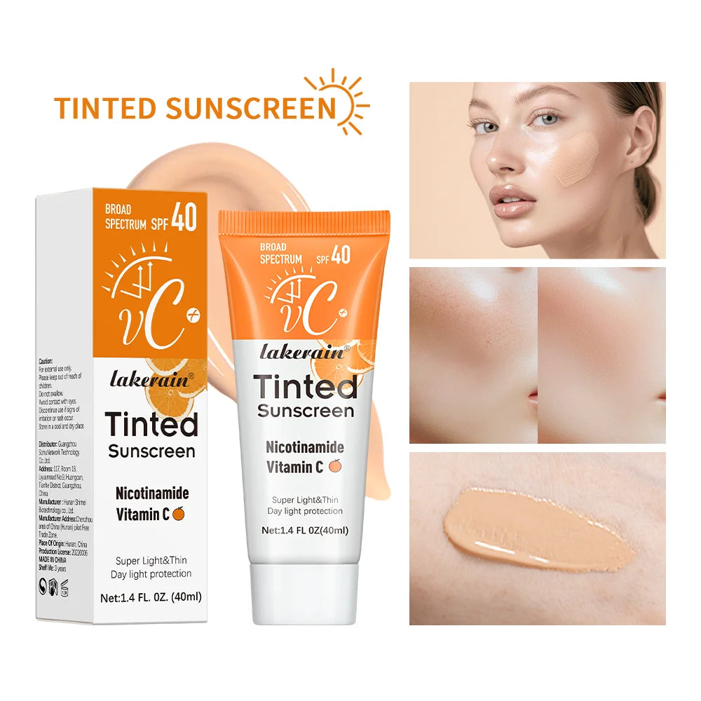 Vitamin C Sunscreen Foundation Vitamin E moisturizing whitening even skin tone delays aging and reduces skin fine lines