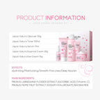 Sakura skin care sets with cleanser, serum, eye cream, facial cream, sunscreen beauty products for women, travel skin care kit