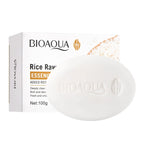 BIOAQUA White Rice Raw Pulp Facial Soap Face Wash Foam Facial Cleanser Moisturizing Oil Control Body Bathing Handmade Soap