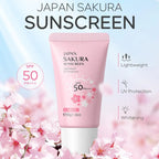 SPF50 Sun Cream Sakura Face & Body Sunscreen 1.06oz Natural Moisturizing Water Resistant Skin Sun Protection Protects Calms