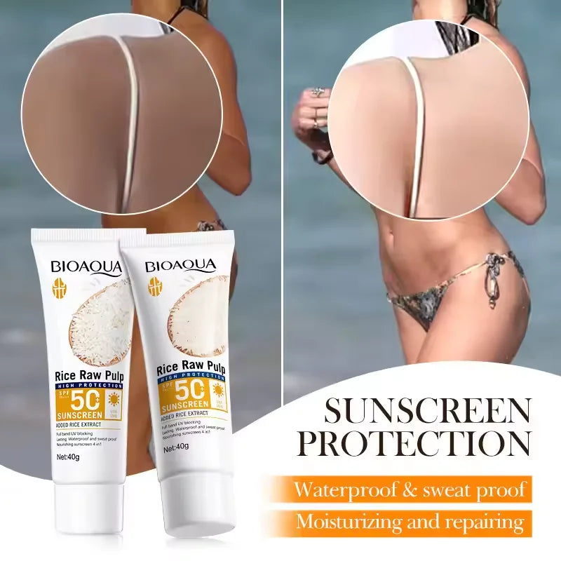 Facial Sunscreen Cream SPF 50+ Body Protector Solar Lotion Long-Lasting Non-Greasy Prevent Sunburn UV Protection Sun Sunblock