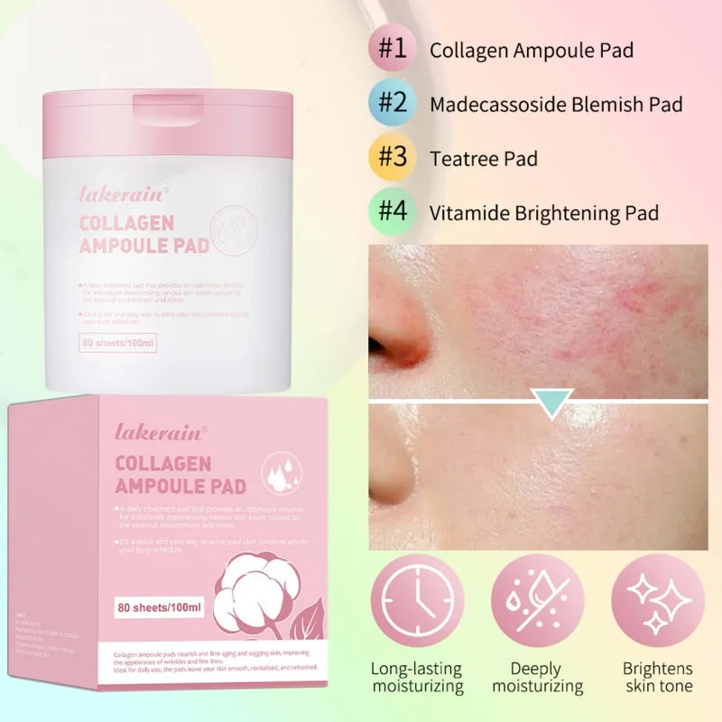 80 Sheets/ 100ml Toner Cotton Pads For All Skin Types, Tighten Skin Improve Fine Lines, Calm Balance Acne And Sensitive Skin