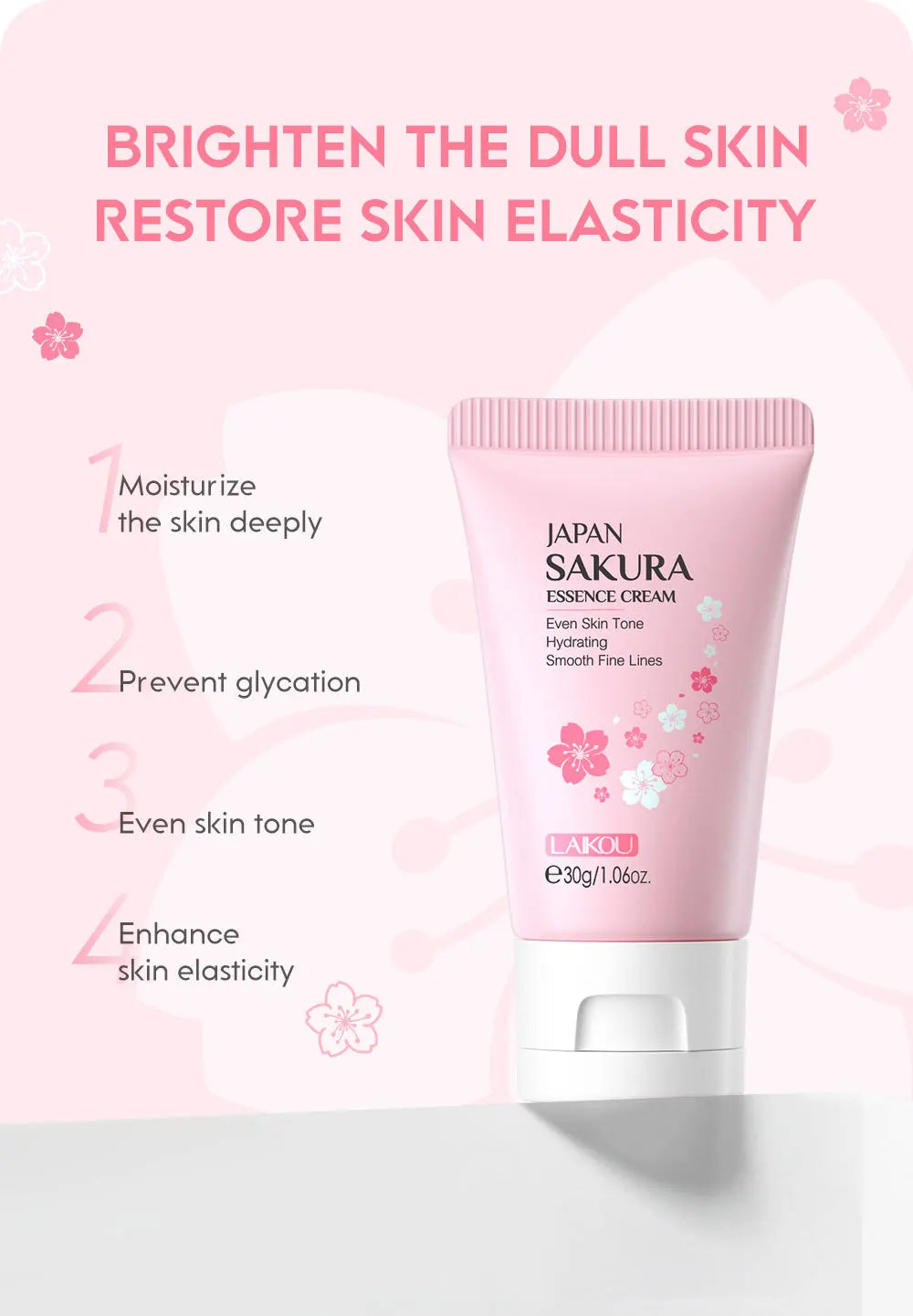 Sakura Whitening Face Cream Moisturizing Brighten Wrinkle Remover Fade Fine Lines Serum Firm Lift Shrink Pores  Smooth Skin Care