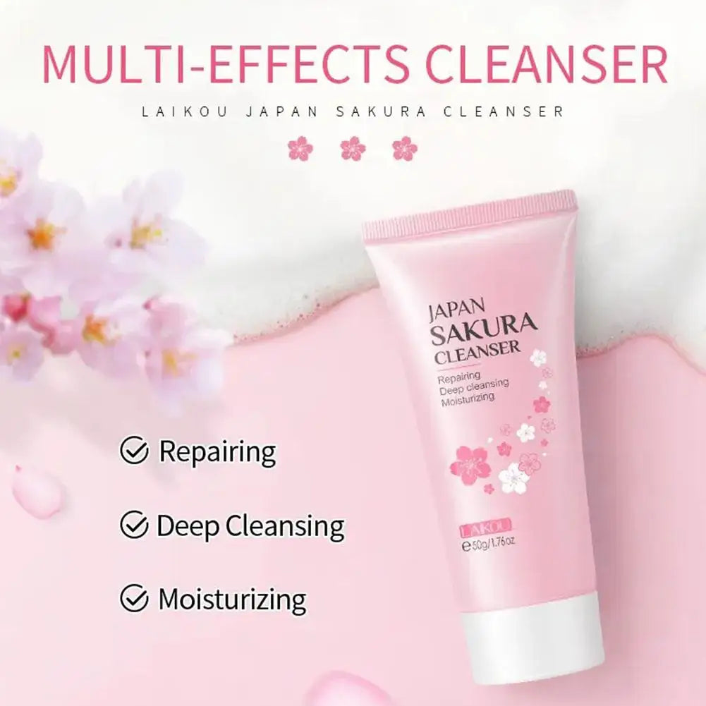 Sakura skin care sets with cleanser, serum, eye cream, facial cream, sunscreen beauty products for women, travel skin care kit