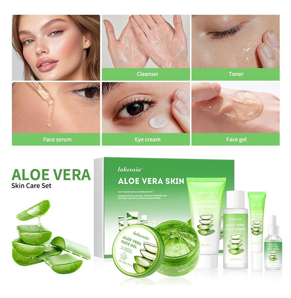 Multi-skin Care Aloe Vera Skin Care Set Deep Moisturizing Deep Nourishment Whitening Brightening Hydrating Smooth Skin