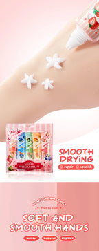 5pcs/set SADOER Fruit Ice Cream Hand Cream Moisturizing Nourishing Brightening Hydrating Hand Creams Hands Skin Care Products
