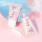 SPF50 Sun Cream Sakura Face & Body Sunscreen 1.06oz Natural Moisturizing Water Resistant Skin Sun Protection Protects Calms