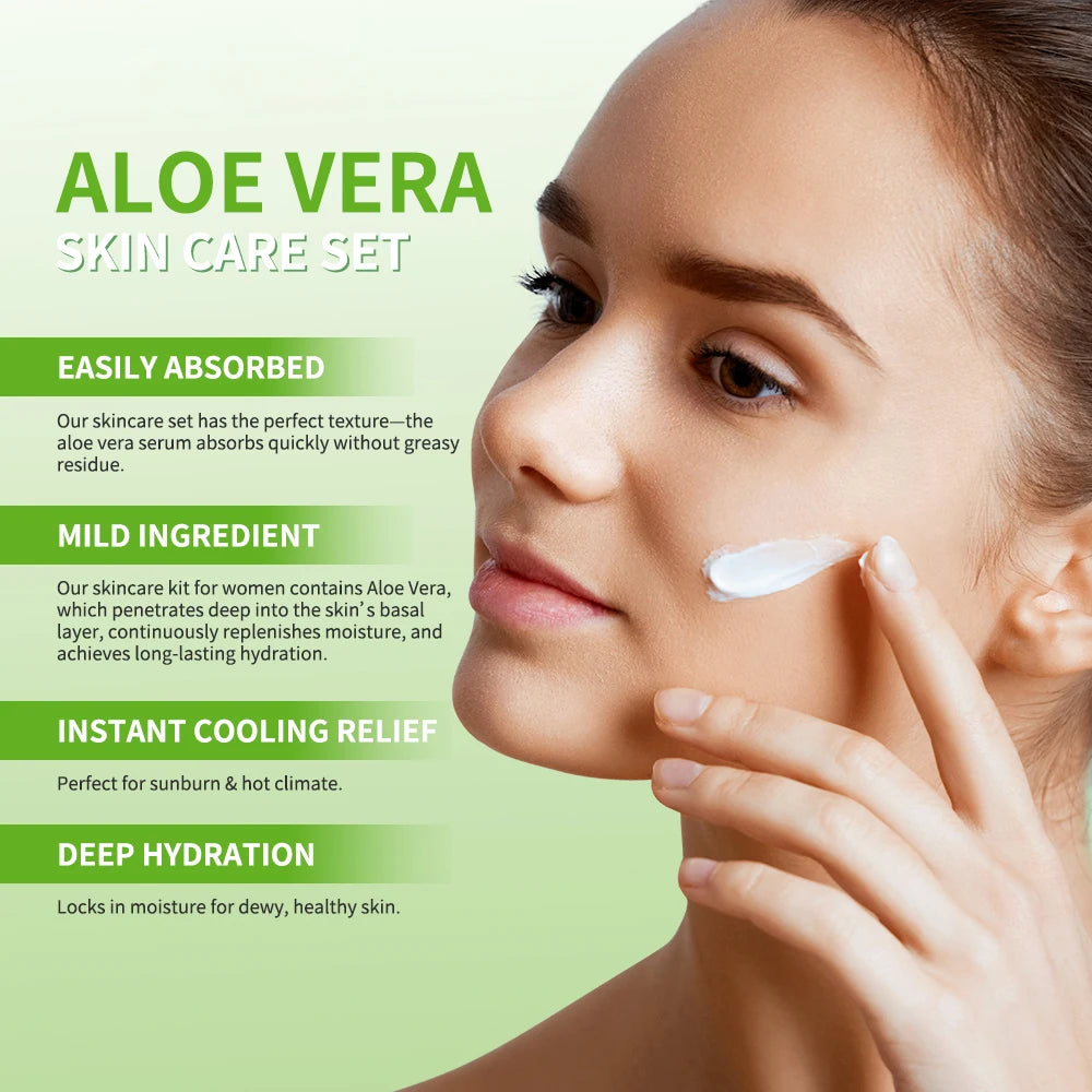 Multi-skin Care Aloe Vera Skin Care Set Deep Moisturizing Deep Nourishment Whitening Brightening Hydrating Smooth Skin