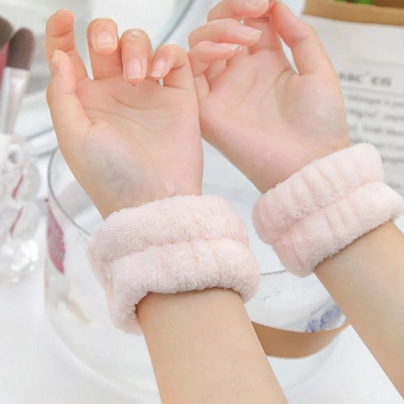Face Wash Wristband Set Women's Headband Wristbands Absorbent Waterproof Wristbands Makeup Face Wash Hair Bands
