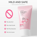 SPF50 Sun Cream Sakura Face & Body Sunscreen 1.06oz Natural Moisturizing Water Resistant Skin Sun Protection Protects Calms