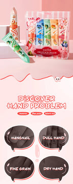5pcs/set SADOER Fruit Ice Cream Hand Cream Moisturizing Nourishing Brightening Hydrating Hand Creams Hands Skin Care Products