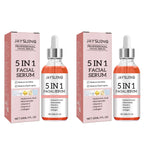 5 In 1 Facial Serum Fade Fine Lines Firming Skin Shrink Pores Moisturizing Brightning Vitamin C Hyaluronic Acid Face Serum