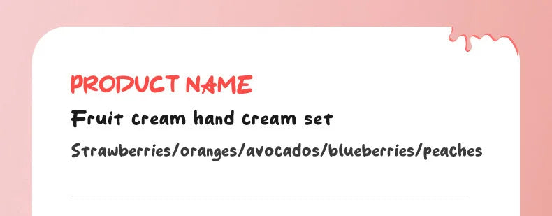 5pcs/set SADOER Fruit Ice Cream Hand Cream Moisturizing Nourishing Brightening Hydrating Hand Creams Hands Skin Care Products