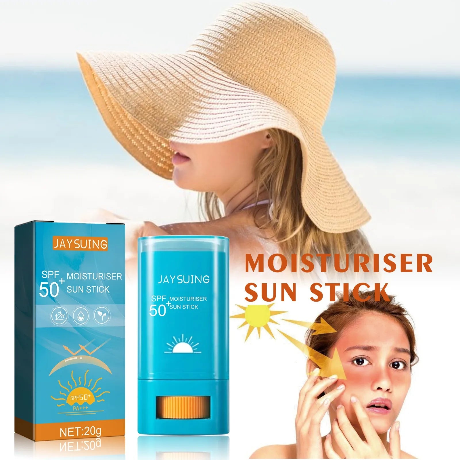 Sunscreen Cream Stick SPF 50+ UV Protective Anti Oxidant Sun Block Isolation Cream Lightweight Korea All Skin Type Cosmetics
