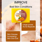 AILKE Organic Turmeric Whitening Skin Care Set, with Vitamin C, Clean Skin, Reduce Acne, Hydrating and Firming for Women