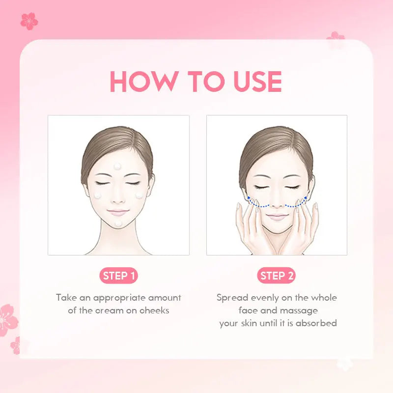 Sakura Whitening Face Cream Moisturizing Brighten Wrinkle Remover Fade Fine Lines Serum Firm Lift Shrink Pores  Smooth Skin Care