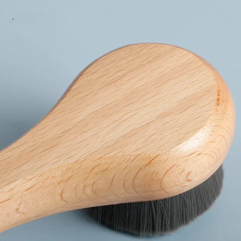 Wooden Handle Face Wash Brush Beech Handle Bamboo Handle Wooden Manual Face Wash Brush