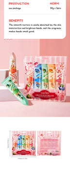 5pcs/set SADOER Fruit Ice Cream Hand Cream Moisturizing Nourishing Brightening Hydrating Hand Creams Hands Skin Care Products