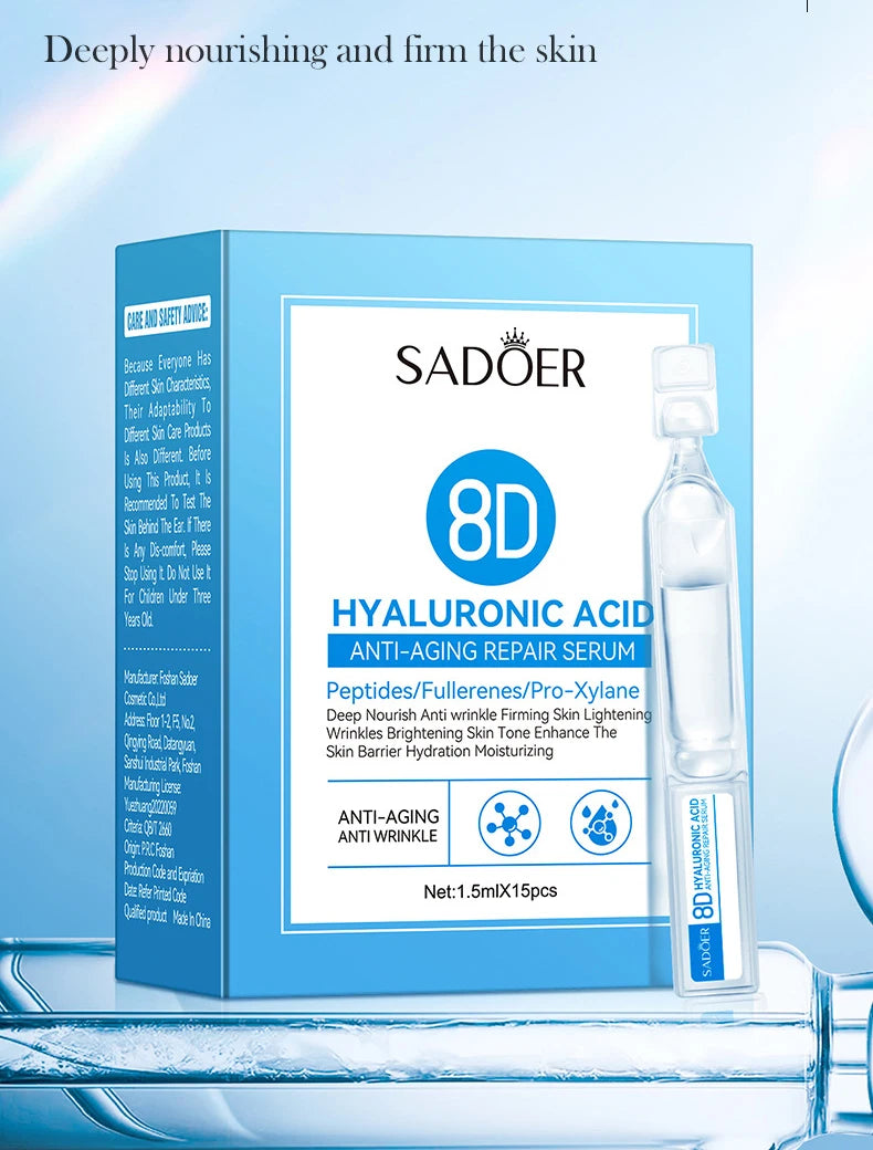 Hyaluronic Acid Face Serum Moist Tender Skin Deep Nourish Fullerenes Collagen Elastic Serum Brightening Lifting Skin Care Korean