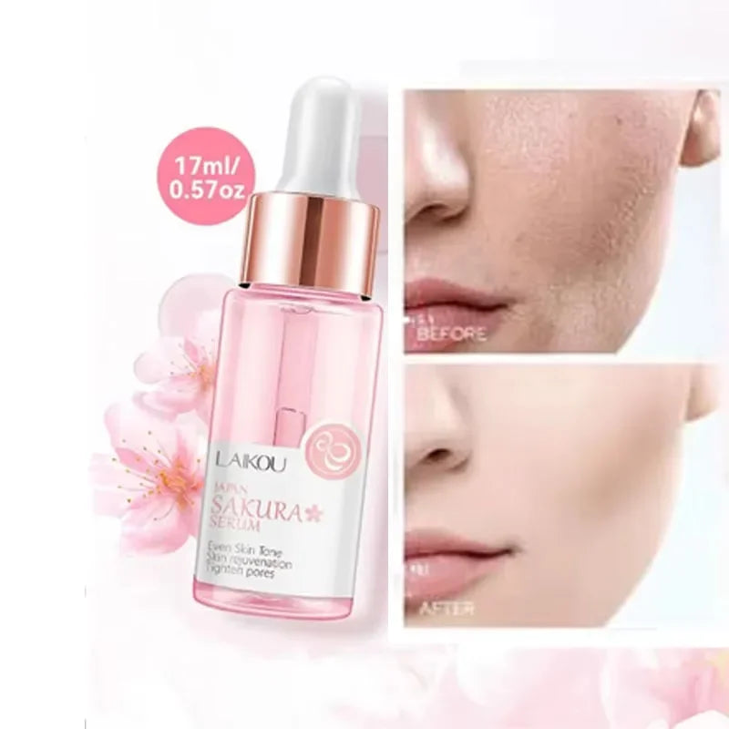 Sakura Whitening Face Serum Anti Aging Fade Fine Lines Tighten Pores Improve Melanin Pigment Dull Moisturizer Brighten Skin Care