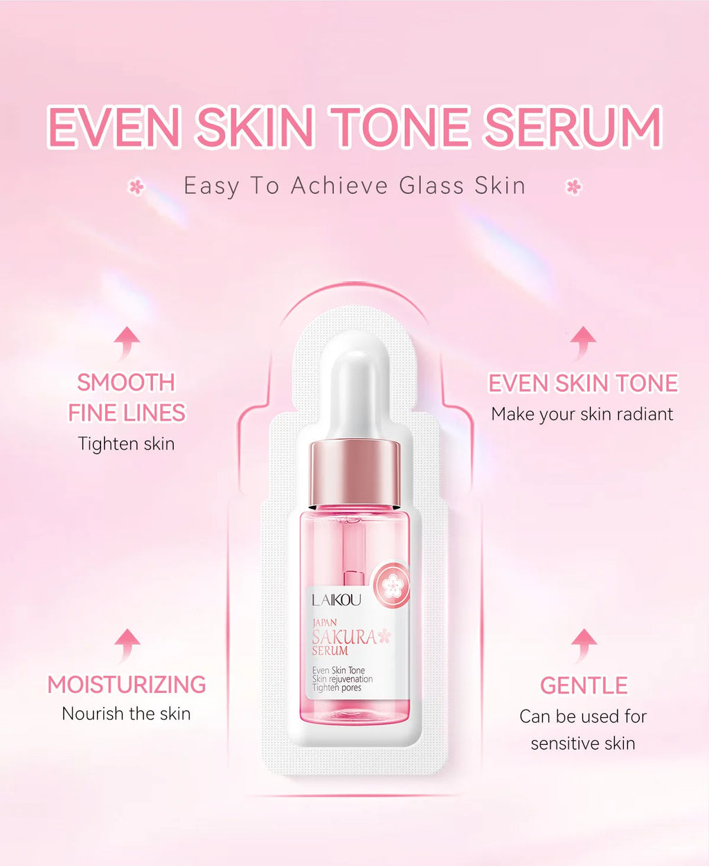 Sakura Whitening Face Serum Anti Aging Fade Fine Lines Tighten Pores Improve Melanin Pigment Dull Moisturizer Brighten Skin Care
