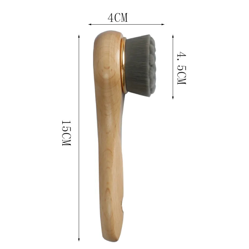 Wooden Handle Face Wash Brush Beech Handle Bamboo Handle Wooden Manual Face Wash Brush