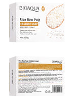 BIOAQUA White Rice Raw Pulp Facial Soap Face Wash Foam Facial Cleanser Moisturizing Oil Control Body Bathing Handmade Soap