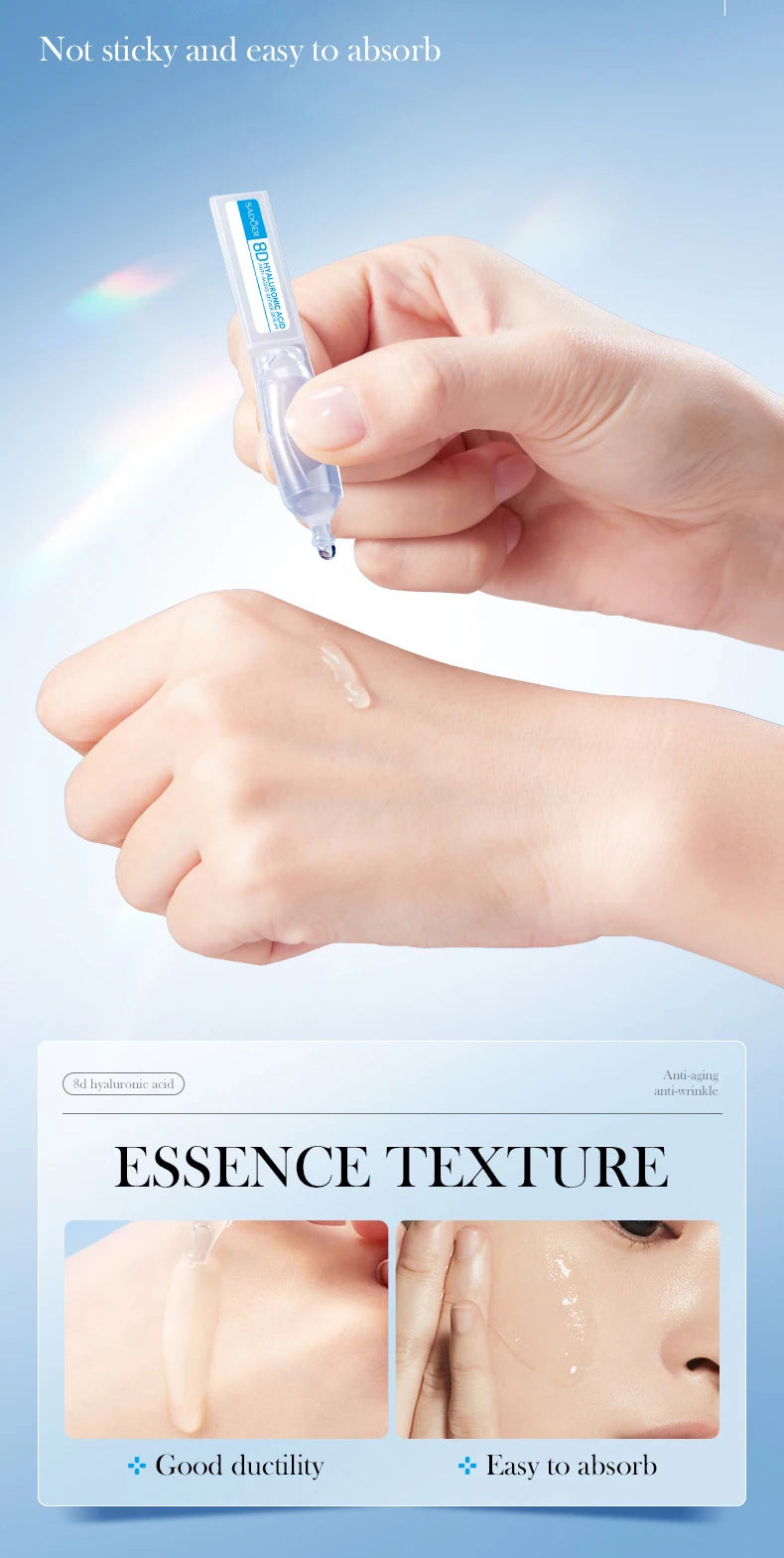 Hyaluronic Acid Face Serum Moist Tender Skin Deep Nourish Fullerenes Collagen Elastic Serum Brightening Lifting Skin Care Korean