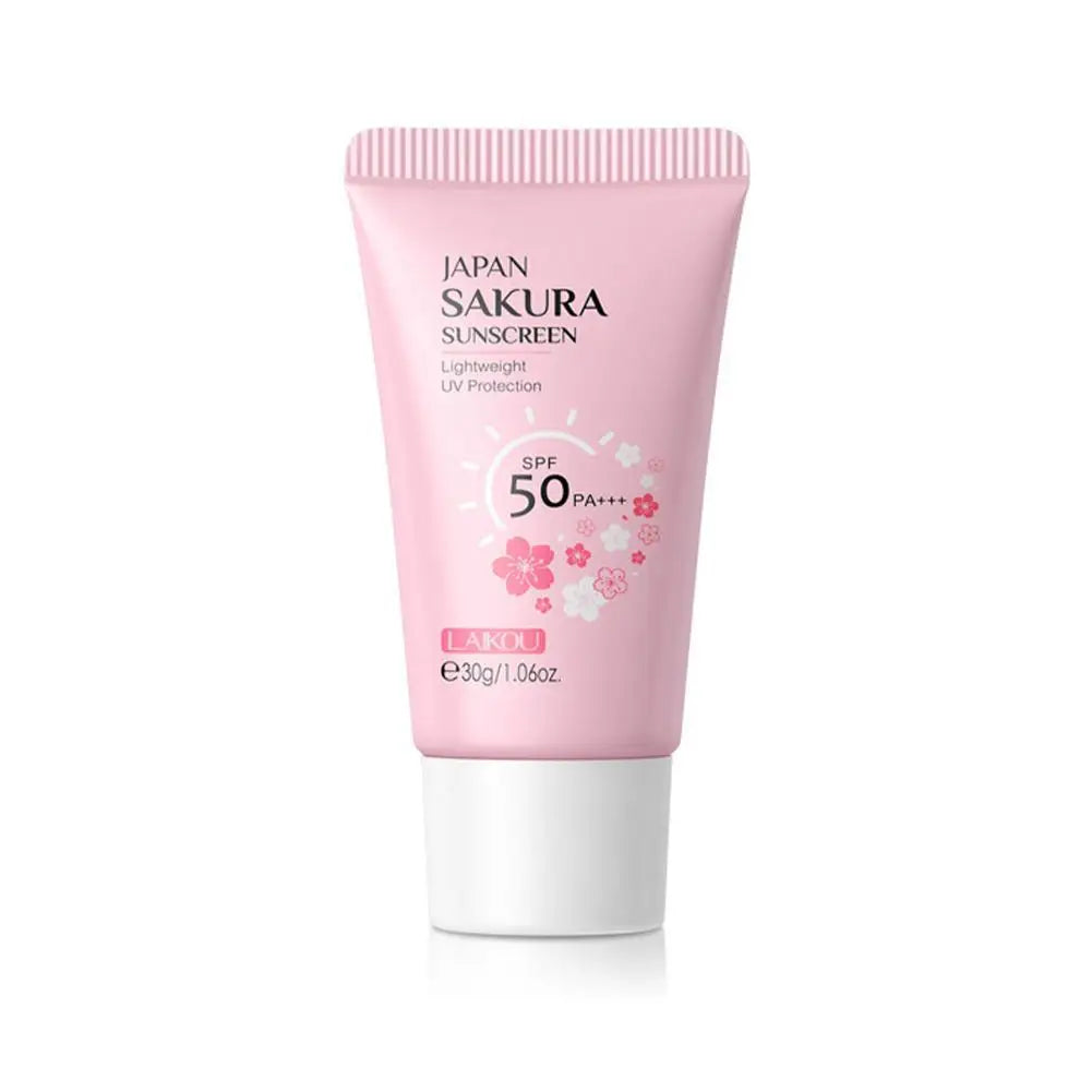 SPF50 Sun Cream Sakura Face & Body Sunscreen 1.06oz Natural Moisturizing Water Resistant Skin Sun Protection Protects Calms