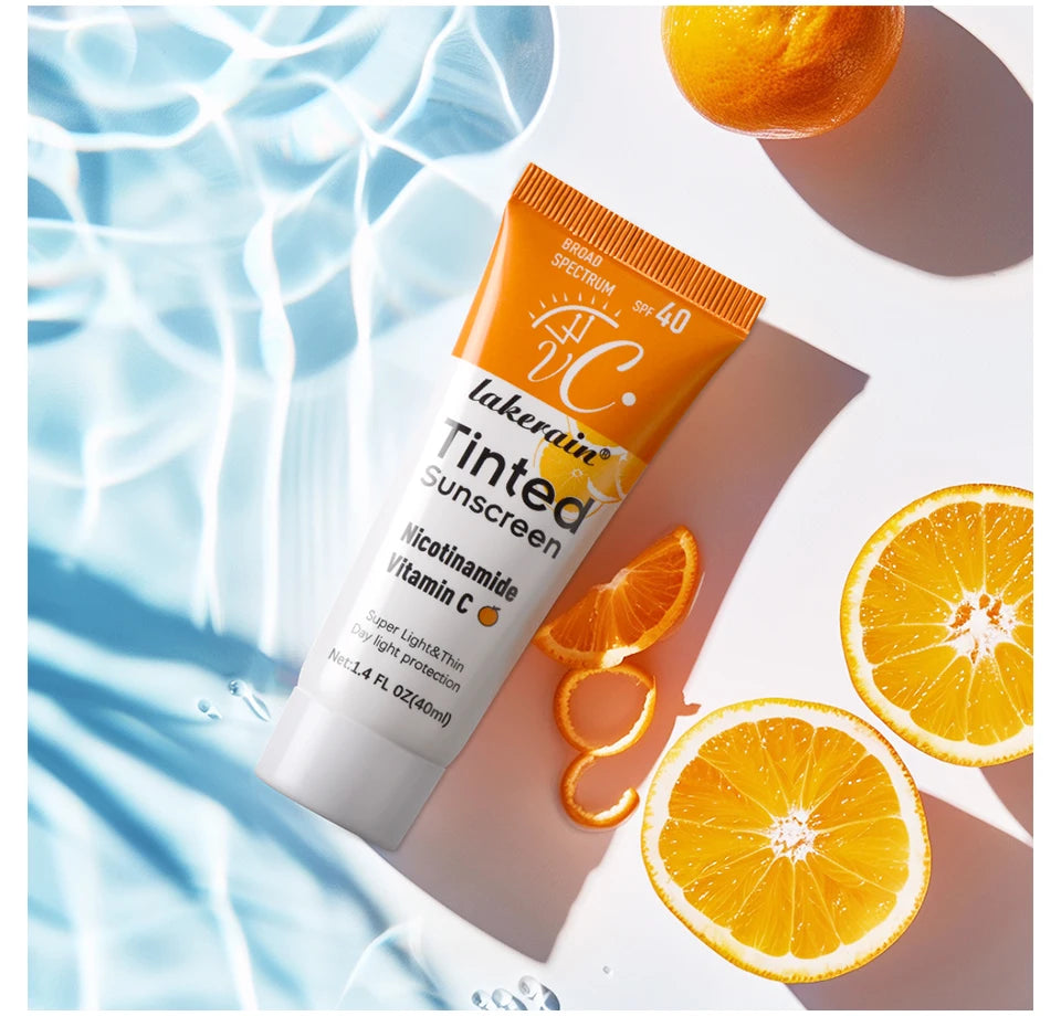 Vitamin C Sunscreen Foundation Vitamin E moisturizing whitening even skin tone delays aging and reduces skin fine lines