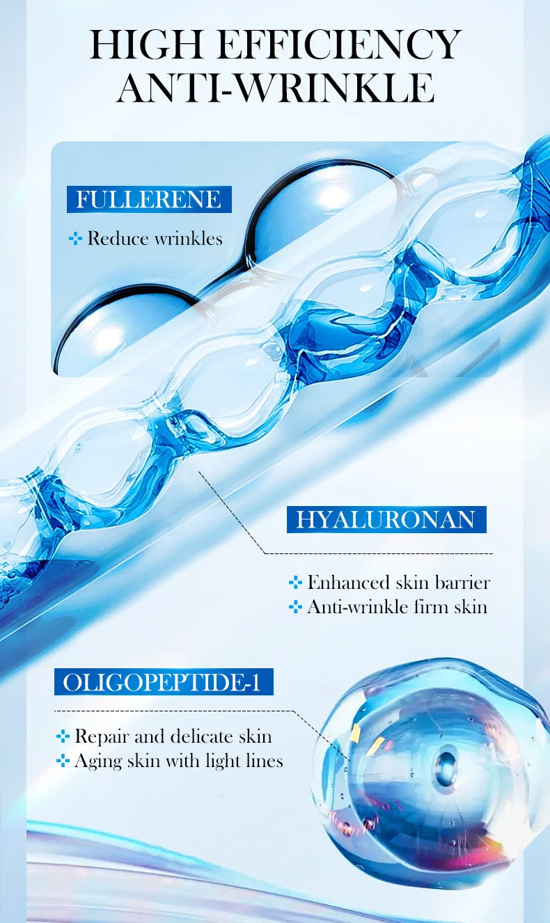 Hyaluronic Acid Face Serum Moist Tender Skin Deep Nourish Fullerenes Collagen Elastic Serum Brightening Lifting Skin Care Korean