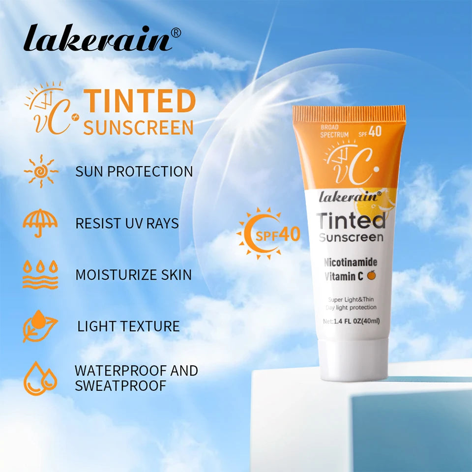Vitamin C Sunscreen Foundation Vitamin E moisturizing whitening even skin tone delays aging and reduces skin fine lines