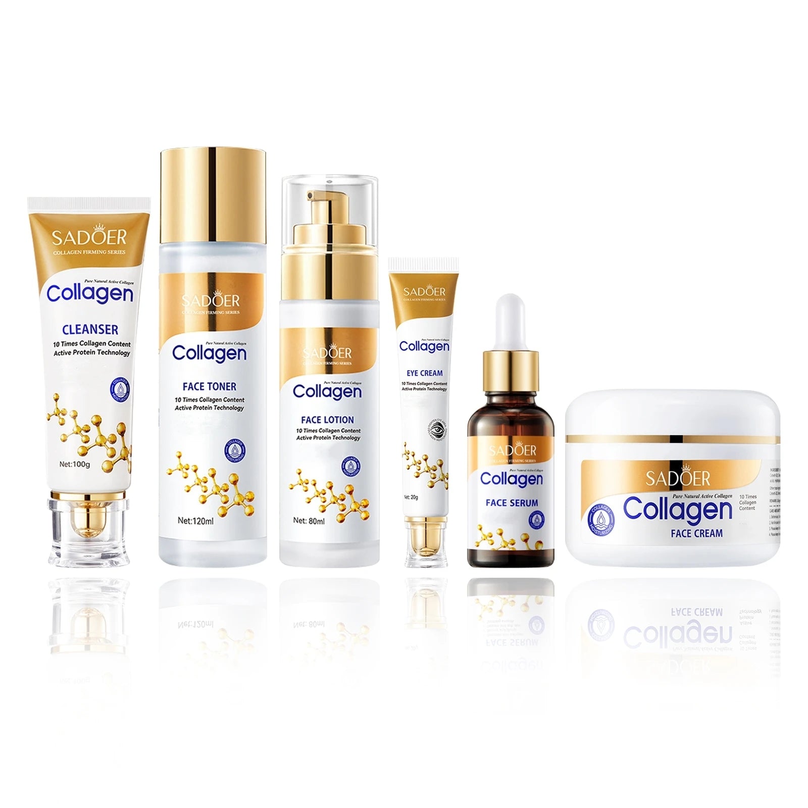 Collagen Skin Care Set, 6-Piece Face Care Sets for Women, Firming Skin, Smooth Skin, Hydrating Skin Care Set