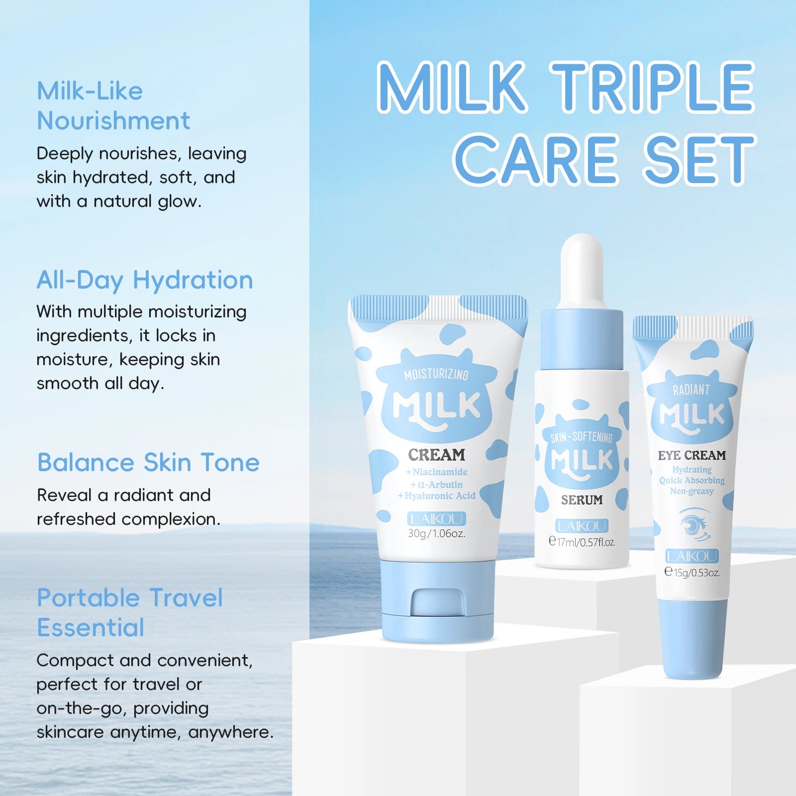 LAIKOU Milk Glowing Trio Set Deep Nourishment Kit