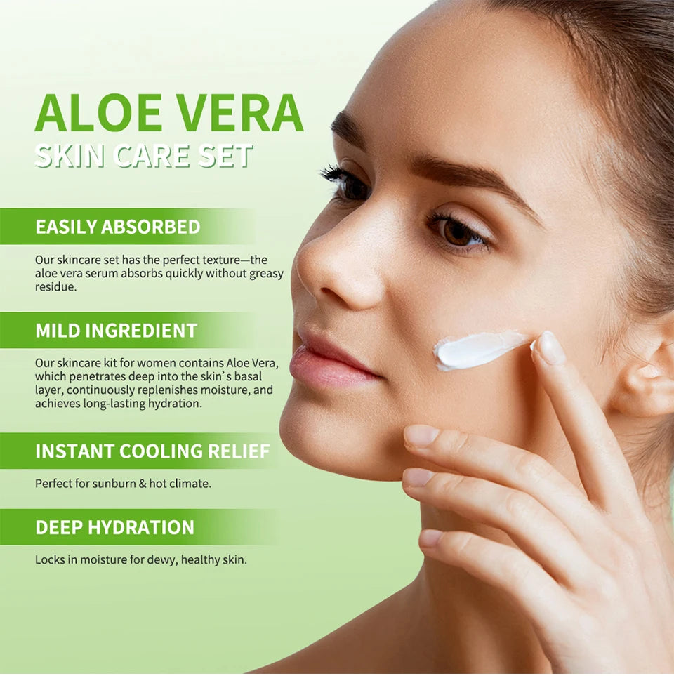 Multi-skin Care Aloe Vera Skin Care Set Deep Moisturizing Deep Nourishment Whitening Brightening Hydrating Smooth Skin