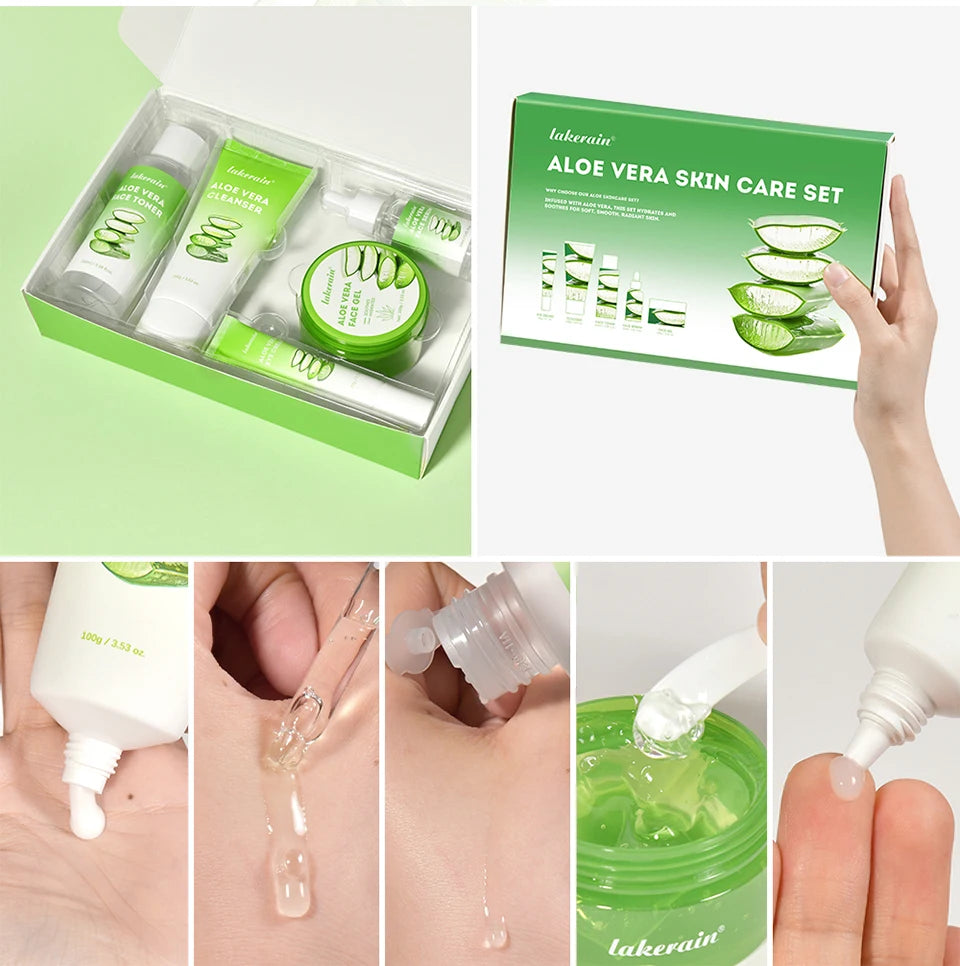Multi-skin Care Aloe Vera Skin Care Set Deep Moisturizing Deep Nourishment Whitening Brightening Hydrating Smooth Skin