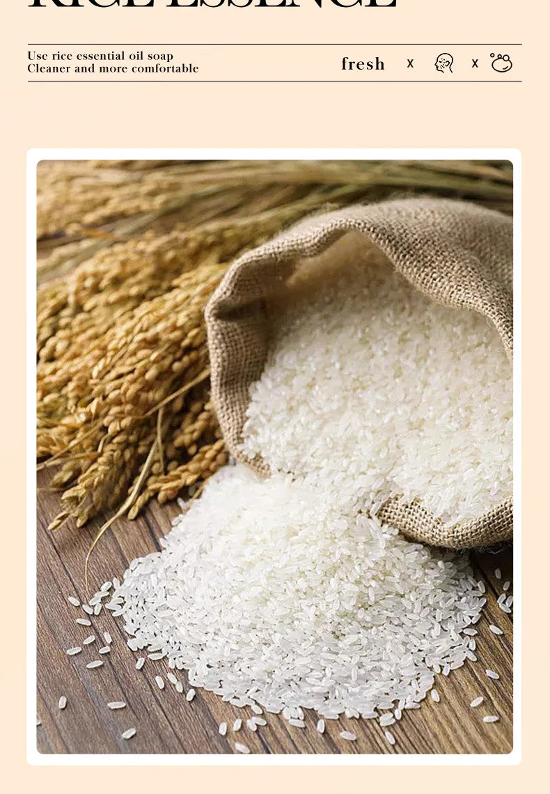 BIOAQUA White Rice Raw Pulp Facial Soap Face Wash Foam Facial Cleanser Moisturizing Oil Control Body Bathing Handmade Soap